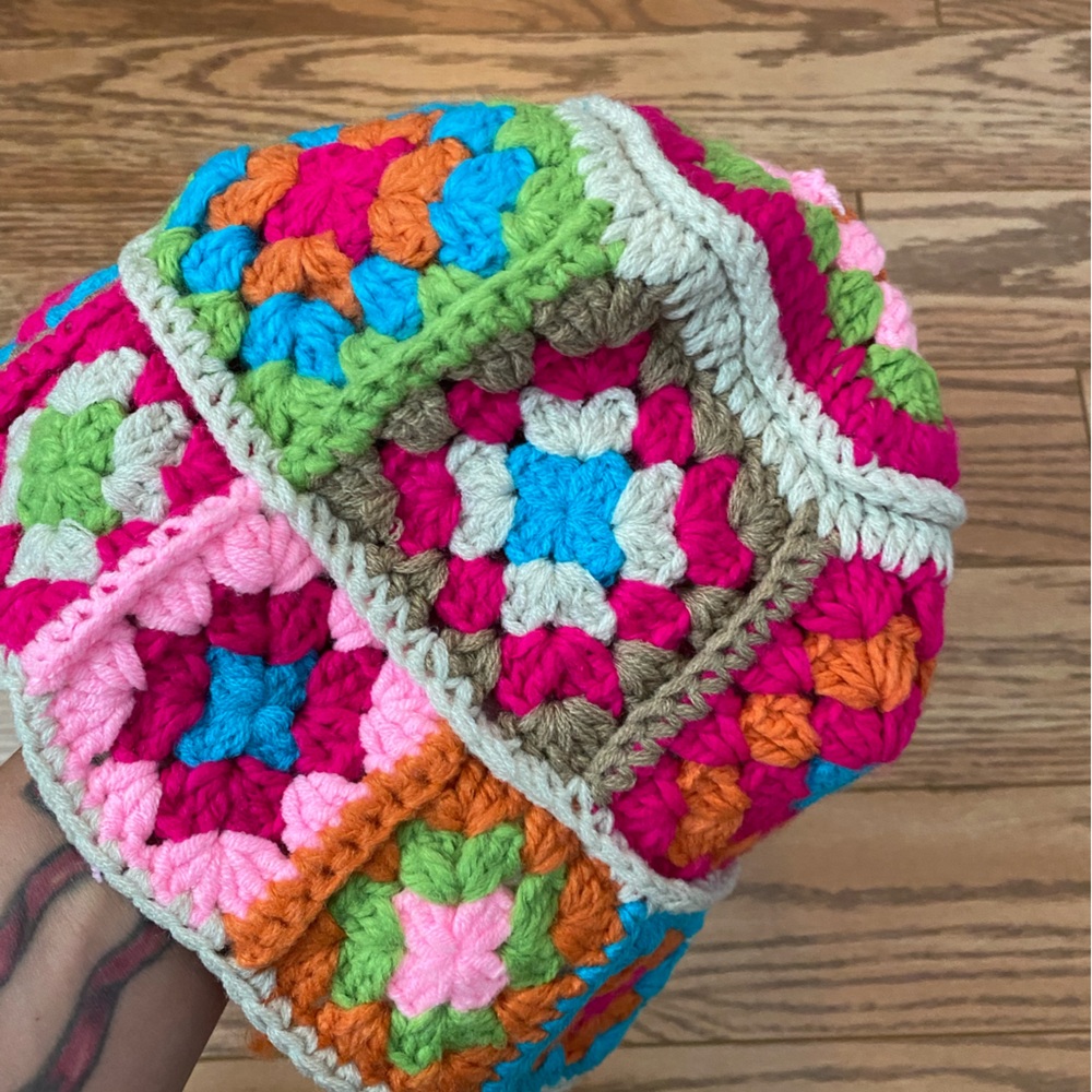 Colorful Crochet Patchwork Hat - image 2